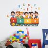 Singing Kids On a Train Wall Sticker Joyful Educational Self-Adhesive Removable Decor for Kids Room Nursery Bedroom Living Room