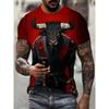Summer Daily Casual Outdoor Street Short-sleeved Top Fashion 3D Bull Head Print Men's T-shirts