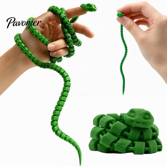 Articulated Snake Figurine 1/3/5Pcs 3D Printed Simulated Toy, Movable Joints Stress Relief Toy for Desktop Decor, Fidget