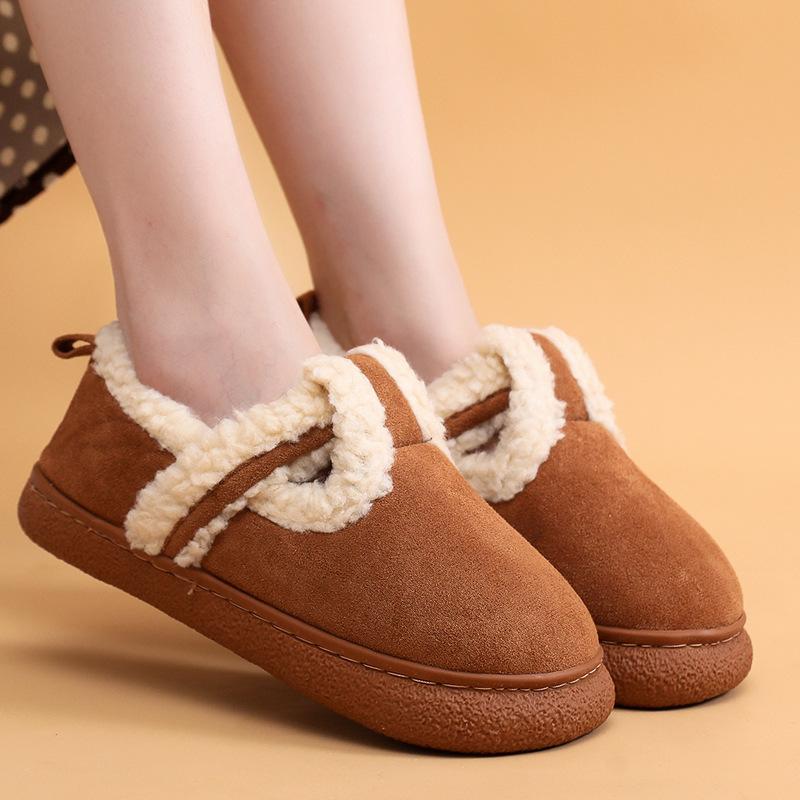 

Модные женские зимние новые бархатные теплые студенческие удобные нескользящие домашние тапочки из хлопка 40-41