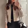 Fashion Jackets for Womens Autumn Fashion Solid Front Pockets Button Long Sleeve Jacket Elegant Woman Casual Outerwear Coat