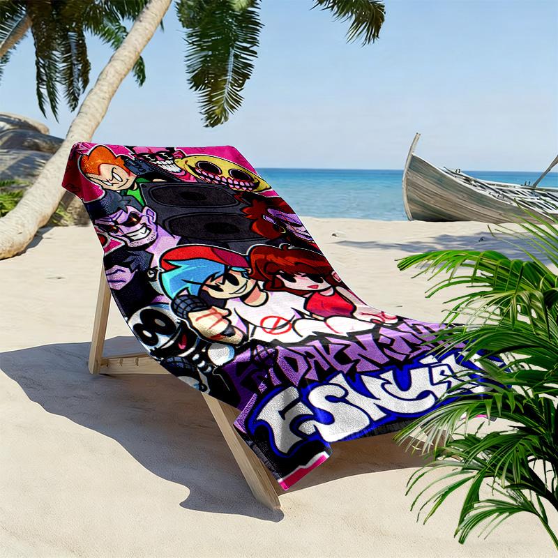 Friday Night Funkin' 2D Flat Print Beach Towel, Large Soft Quick Dry Towel for Beach Camping SwimmingXSTJ0915585