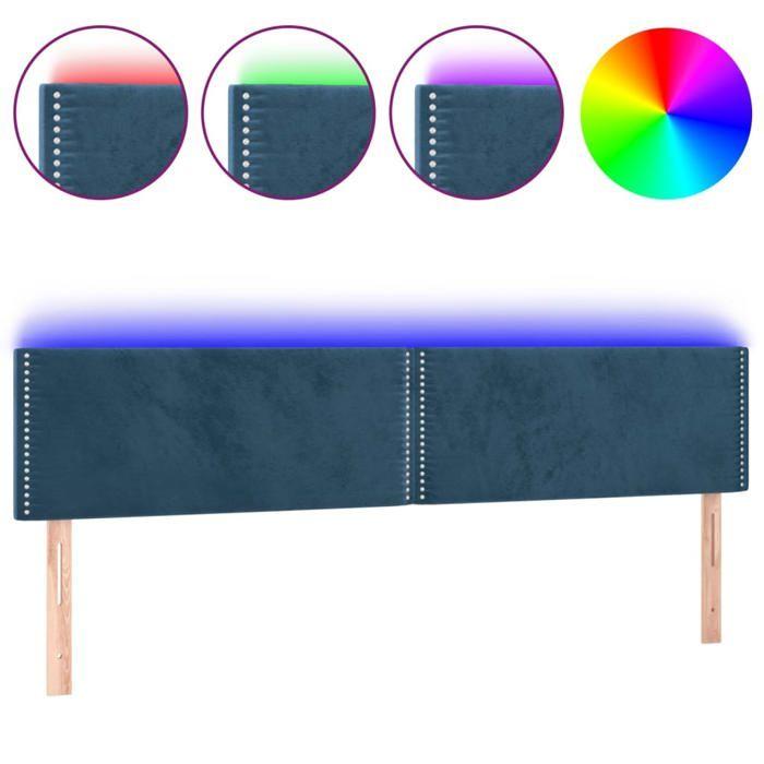 VidaXL LED Headboard Bedroom Furniture Double Bed Accessory Head of Bed Frame Interior Dark Blue 3121530