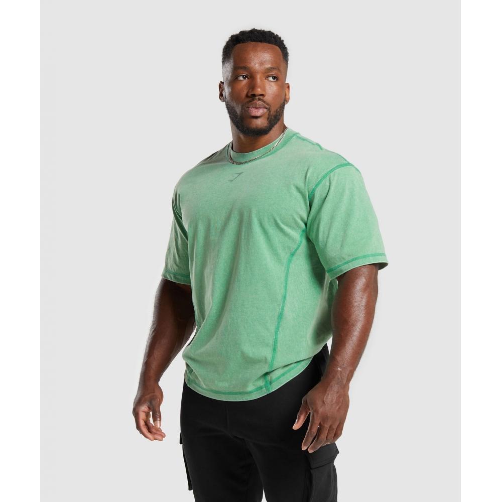 Gymshark HeriTage Washed T shirT Lagoon Green A4a9h Ecp2