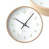 KATOMOKU Plywood Clock, 22cm, Light Green, km-121LGRC, Wall Clock with Continuous Second Hand and 25.2cm Diameter (radio-controlled Clock)
