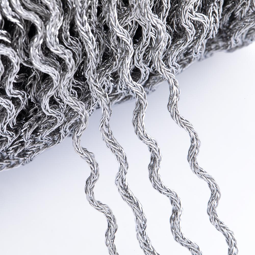 1M Stainless Steel Frosted Rounded Square Punk Chains Hip-hop Necklaces Oval Cross Chains Accessory for DIY Jewelry Making Gifts
