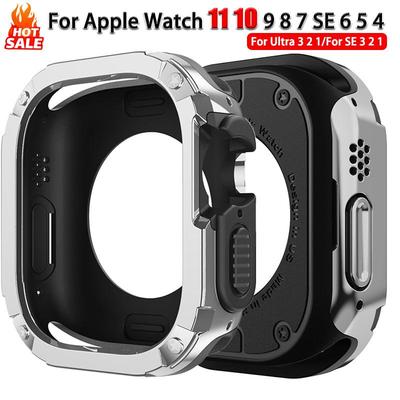 TPU PC Case for Apple Watch 11 10 42mm 46mm 9 8 7 6 5 4 SE3 Protective Hollow for iWatch Ultra 3 2 1 49mm 45mm 41 44mm 40mm 38mm