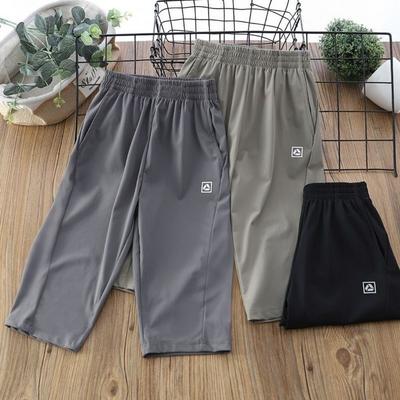 Boys' Ice Silk Quick Drying Cropped Pants Summer New Style Children's Thin Sports Boys' Mid Pants