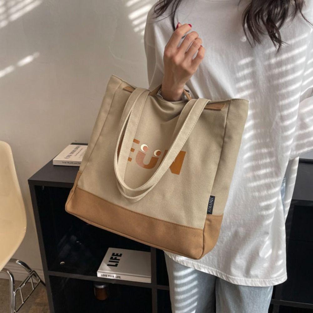 Versatile Canvas Tote Bag Cross-body School Bag Underarm Bag Messenger Bag  School