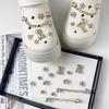 Shoe Charm for Crocs DIY Premium Cartoon Bear Metal Chain Diamond Shoe Decoration Buckle for Croc Charms Hole Shoes Accessories