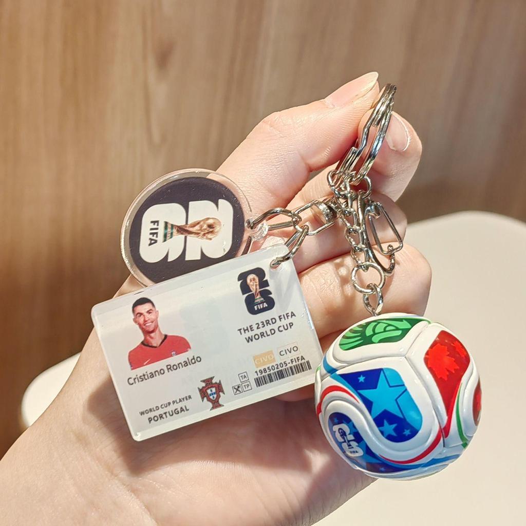 Messi Ronaldo Football Keychain - 2026 World Cup Player Gift Set