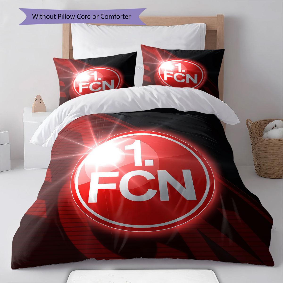 FCN Log Bettwäsche Steppbett Set Bettbezug Kissenbezug Heimdekoration Geburtstagsgeschenk (1 Bettbezug + 2 Kissenbezüge, ohne Füllung) 135x200cm