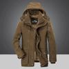Solid Parkas Male Zipper Coat Large Size Clothing Parka Outdoor Men's Winter Jacket Plus Velvet Thick Warm Multi Pocket Jackets