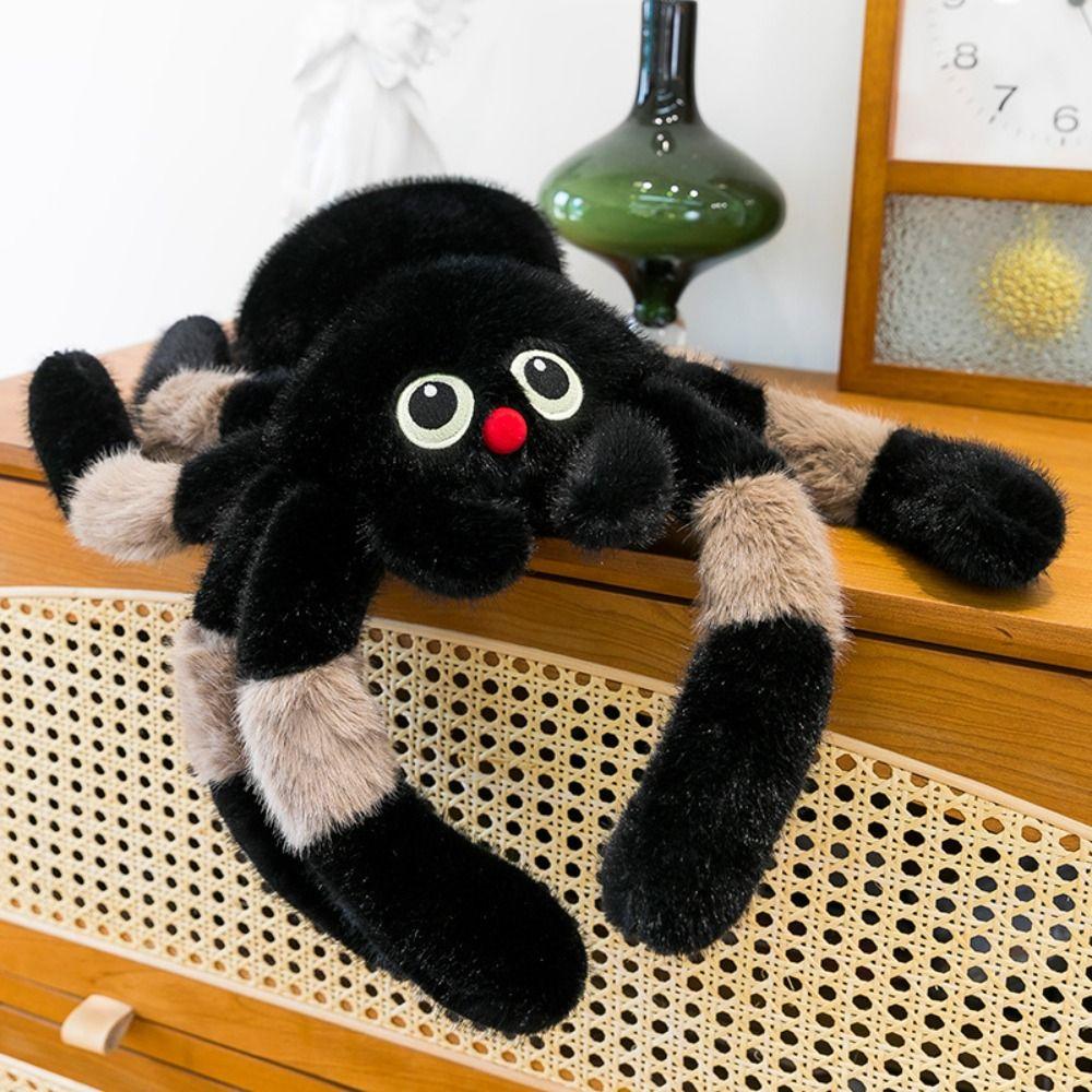 Holloween Decor Colored Eye Spider Plush Doll Simulation Black Crawling Pet Doll  Party Supplies