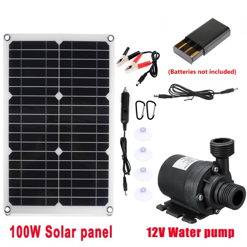 

100 Вт 800 л/ч насос для аквариума солнечный водяной насос непрерывная работа 12 В бесщеточный двигатель энергосберегающий с блоком хранения энергии