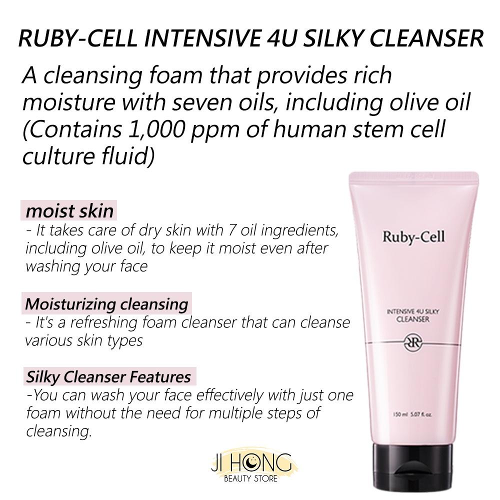 Ruby Cell Intensive 4U Silky Cleanser 150ml Feuchtigkeitsmild für die Pflege empfindlicher Haut Olivenöl, feuchtigkeitsspendend, milde Reinigung, feuchte Haut