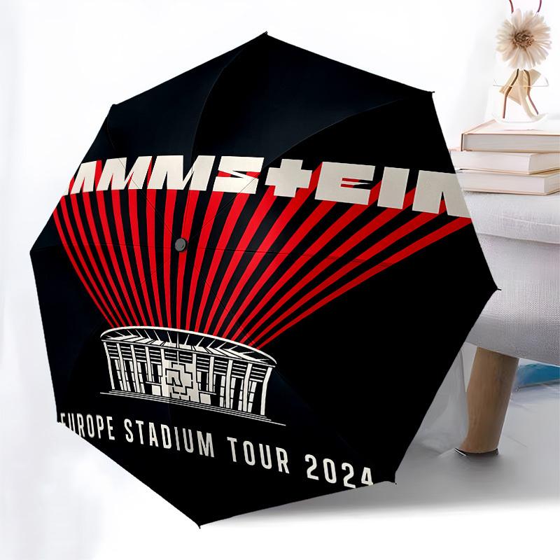 Rammstein, Europe Stadium Tour 2024 Automatic Opening and Closing, 8 rib Structure Portable Umbrella, Suitable for Men and Women in All Seas