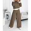 Elegant Women's Set Fall Winter Casual Y2k Hooded Sweatshirt Sports Wide Leg Pants Two-piece Suit for Female Streetwear