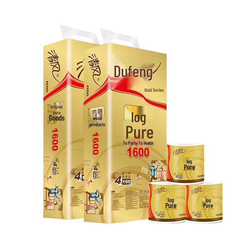 Qingfeng Original Wood 4-Ply Toilet Paper