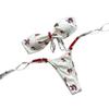 European & American Strapless Sexy Halter Split Printed Swimsuit for Women