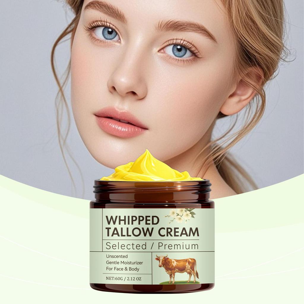 Aufgeschlagene Talgcreme für empfindliche Haut – Barriere-Reparatur, leichte, unparfümierte Feuchtigkeitscreme für Gesicht und Körper, 60 g