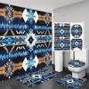 4Pcs Shower Curtain Set with Non-Slip Bath Mat, Toilet Lid Cover, Contour Rug & 12 Hooks, Bathroom