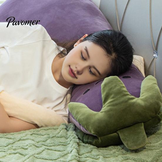 Skin Friendly Pillow Eggplant Body for Side Sleepers, Soft Long Plush Cushion Large Hug with Removable Washable Cover, Cute Hugging Women Full Support