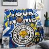 Custom Name,Leicester City FC Printed Flannel Blanket, soft throw for bedroom sofa, washable, Christmas present, great gift.
