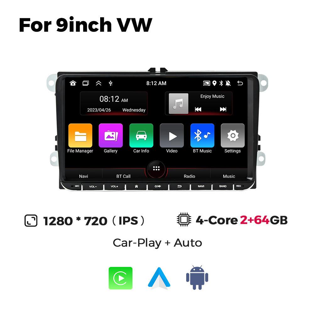 Android Car Radio for Volkswagen Golf 5 6 Polo Passat B6 B7 CC Skoda Jetta Universal Multimedia Wireless for Carplay Auto Screen