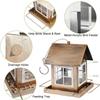 Bird Raising Tool Hanging Bird Feeder Large Capacity Windproof Bird Feeding Equipment Metal House Shape Bird Food Bowl Backyard