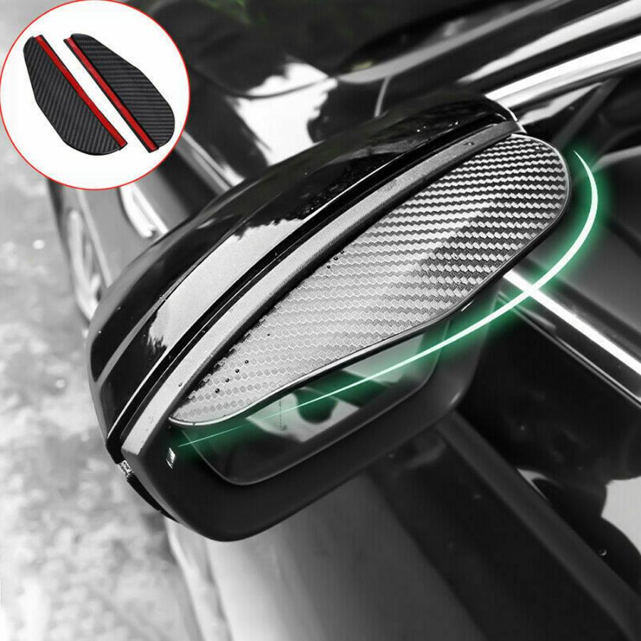 2Pcs Carbon Fiber Car Rear View Mirror Sticker Rain Board Eyebrow Car Mirror Rain Shield Shade Cover Protector Guard