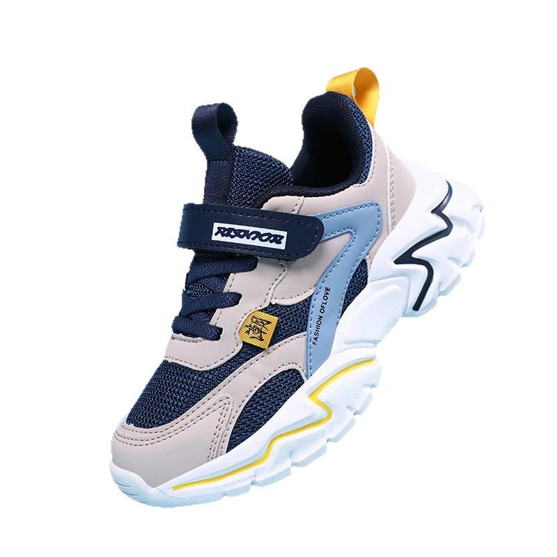 Children's sports shoes New medium and older children's mesh breathable leather waterproof non-slip lightweight boys and girls running shoes