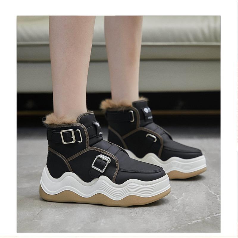 Winter New Ins Korean Version with Plush High Top Snow Boots Trendy for Female Students Casual Warm Cotton Shoes for Women