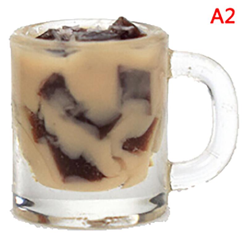 Mini Milkshake Ice Cream Lemon Milk Fruit Tea Water Cup Strawberry Banana Miniatures Dollhouse Accessories Cups Kitchen Toys