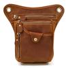 Men's Retro Genuine Leather Fanny Pack Crazy Horse Leather Leg Bag Casual Mobile Phone Bag
