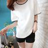 2024 Women's Korean Solid Color Plus Size Short Sleeve T-Shirt