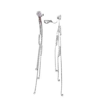 [R7554] - Silver White 'Sissi' Designer Clips - 10 Cm