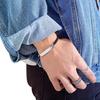 Brama Bracelet Pair Couple Style Zirconia Silver Plated Adjustable Bracelet Popular Men's Women's Women's (Silver-Men)
