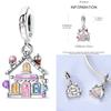Charms Plata De Ley 925 copper Original Devil's Eye Perfume Bottle Bow Silicone Spacer Beads Women Bracelet DIY Zircon Pendants