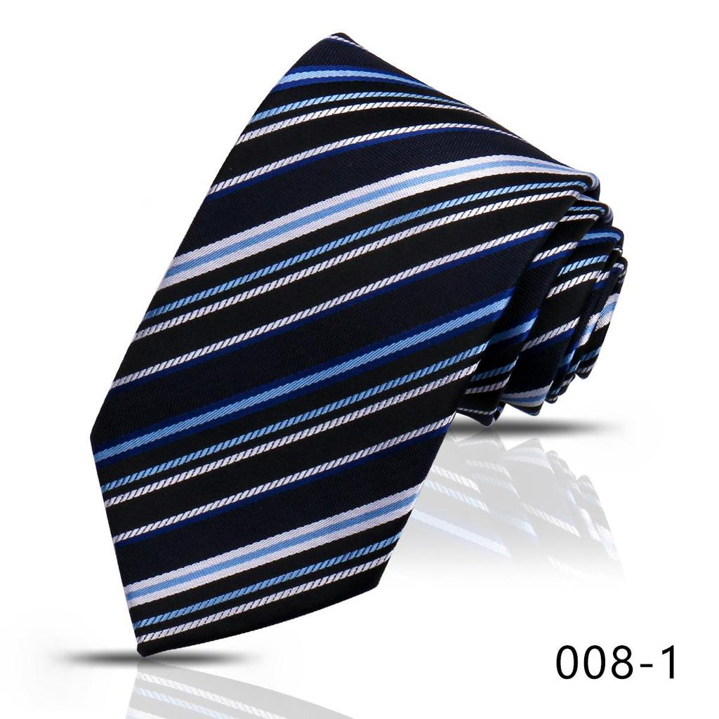 Hochwertige Herren-Seidenkrawatte, 8 cm breit, für Business und Hochzeitsanzug, mit diagonalen Streifen und Karomuster