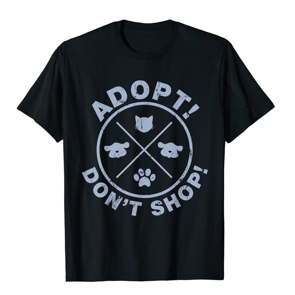 Dont Shop Adopt Save Life Tshirt Rescue Animals Love T-Shirt Printed On Tops Tees For Men Cotton T Shirts Simple Style Latest