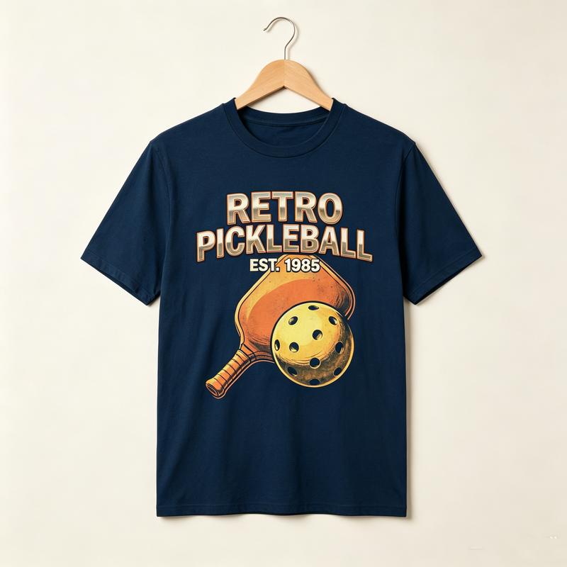 Pickleball 1985 Vintage TShirt Black White Navy Khaki Gray Olive Cotton Short Sleeve Sport Tee Streetwear Player Lover Life Fun