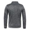 Autumn and Winter Men's Collar Zipper Knitted Sweater Sleeves Thin Velvet Style Trendy Top Sweater Jacket Plus Size Men