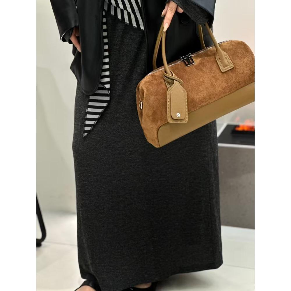 Retro Oil Wax Leather Womens Bag 2025 New And Color-blocking Messenger Bag Underarm Bag Real Leather Womens Bag Casual Handbag
