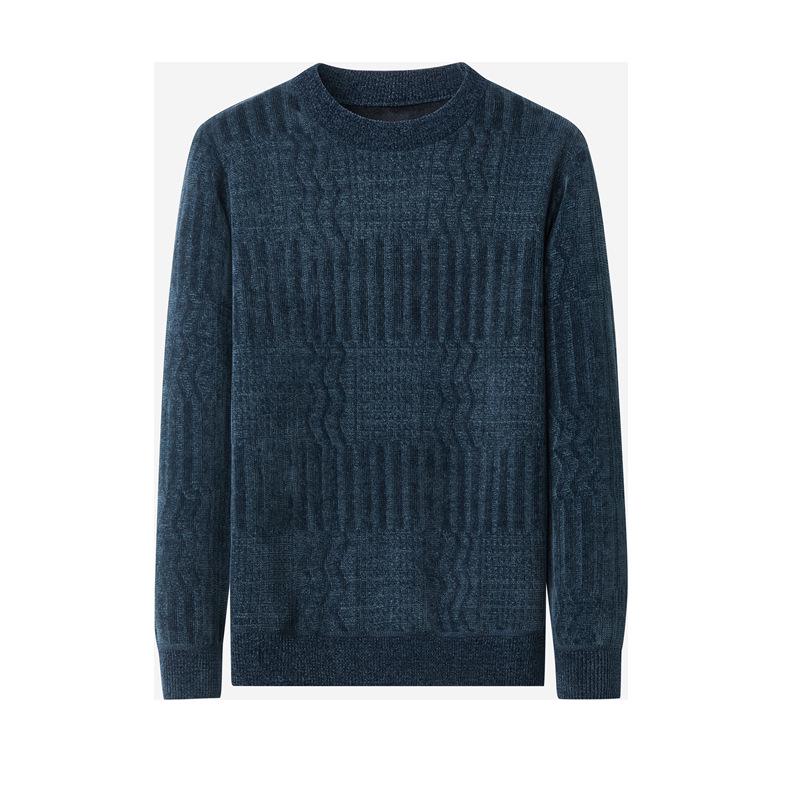 Men's Chenille Sweater - Thick, Warm, Round Neck, Autumn/Winter Knit