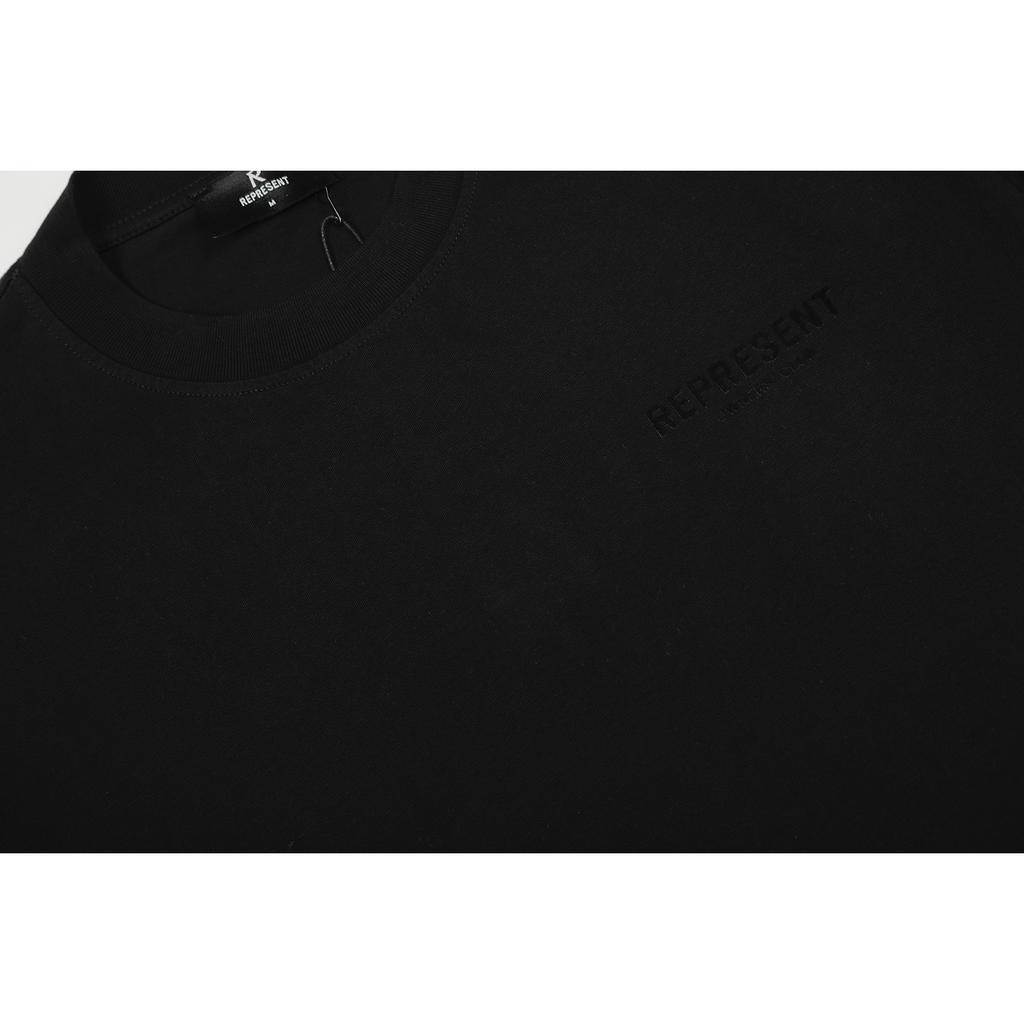 Unisex Flocked Owners Club Logo Cotton T-Shirt Minimal Streetwear Short Sleeve Tee Men Women