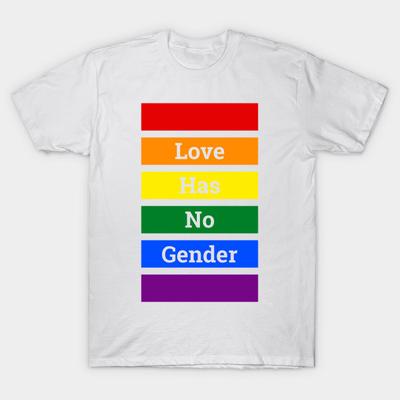Camiseta Mulheres Amor Não Tem Gênero Estampa Harajuku Camiseta Kawaii Verão Manga Curta Feminina Camiseta Top