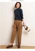 Women's Chic Short Knitwear Top - Half-High Neck, Long Sleeve, Autumn/Winter Style