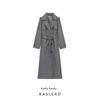 Kaslead New Women Clothes Western Style Simple Retro Advanced Woolen Belt Coat Outerwear