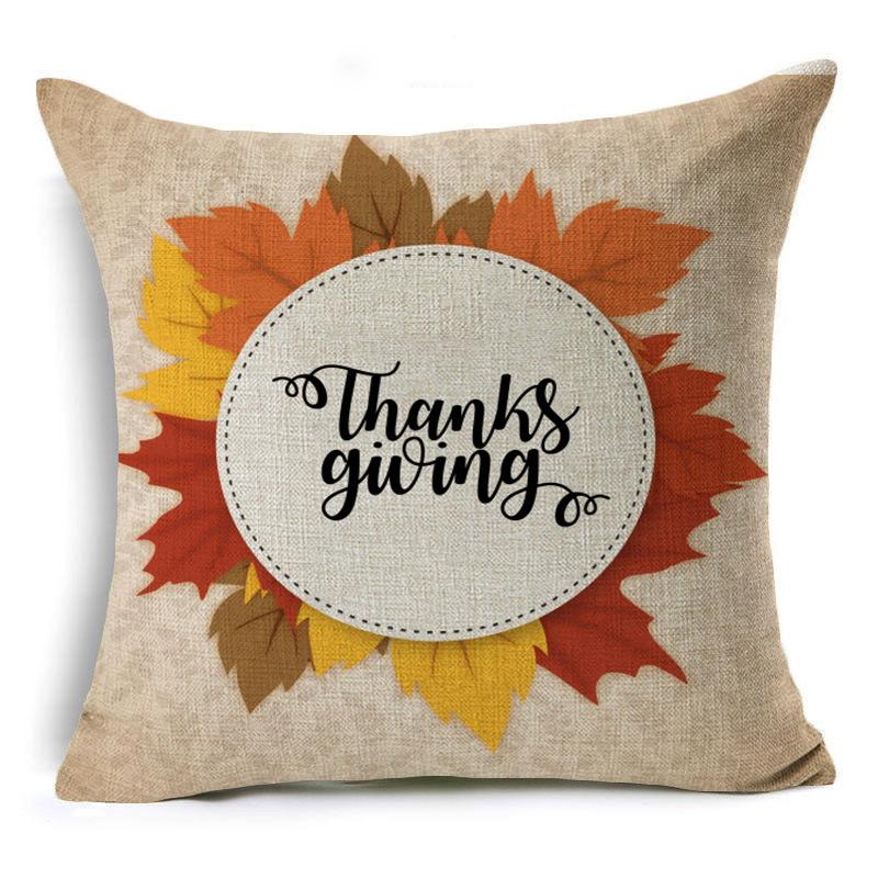 New Thanksgiving Pumpkin Linen Pillow Cover Festive Home Decoration Pillow Cushion Cover